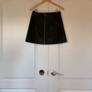Black faux leather skirt